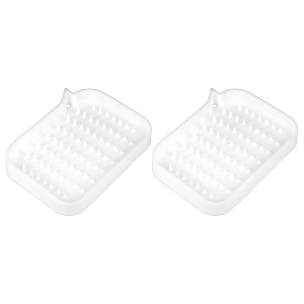 Soap Dish, Keep Soap Dry,for Home Bathroom Kitchen 2 Pcs White